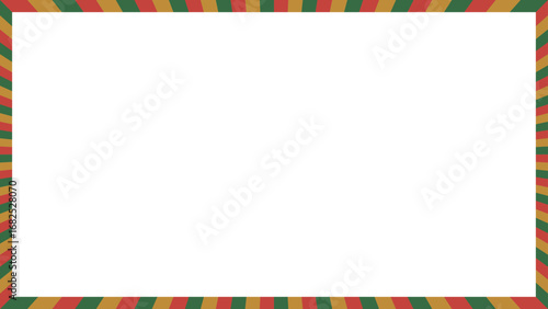 ストライプ柄のフレーム、縞模様、背景、クリスマスカラー、16:9サイズ