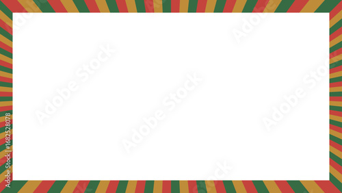 ストライプ柄のフレーム、縞模様、背景、クリスマスカラー、16:9サイズ
