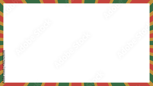 ストライプ柄のフレーム、縞模様、背景、クリスマスカラー、16:9サイズ