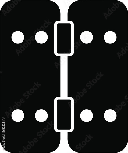 Simple Black and White Hinge Icon Minimalist Design