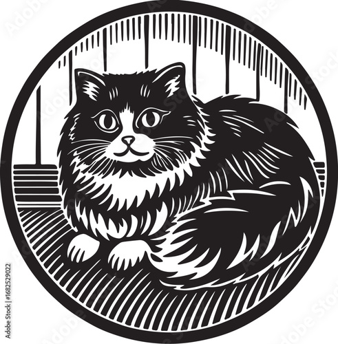 black cat with white background vactor illustration Eps file download.
