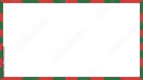 ストライプ柄のフレーム、縞模様、背景、クリスマスカラー、16:9サイズ