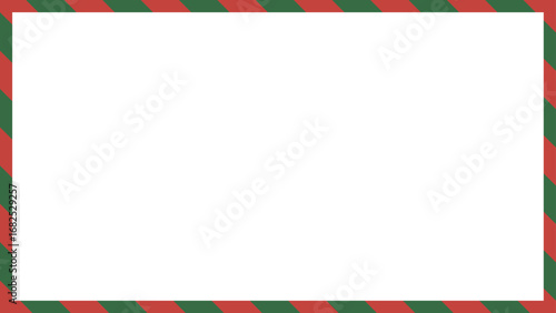 ストライプ柄のフレーム、縞模様、背景、クリスマスカラー、16:9サイズ