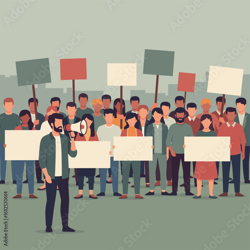 Peaceful Protest Flat Illustration