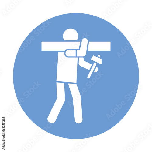 Carpenter Vector Icon which can easily modify or edit