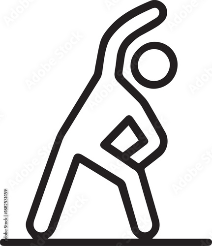 Stretching human figure line vector icon