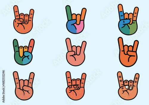 Rock gesture Icon, Rock gesture vector