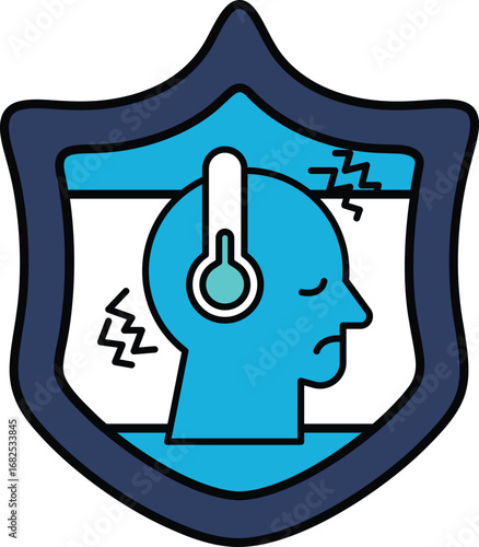 A man wearing headphones with a fever