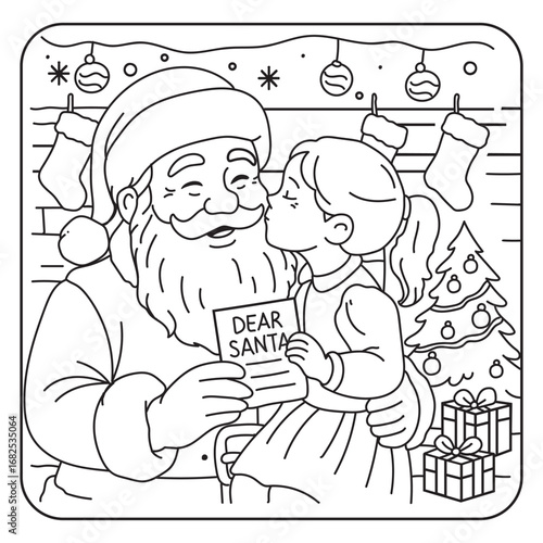 Christmas Coloring Pages Bundle, Christmas Coloring Book Pages, Kids, Adults, Teens, Black and white Drawing, Line Art, Vector Illustration, bold and easy, Coloring book, Coloring Pages, 