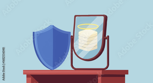 Data Protection Server Cloud Storage Security Mirror Reflection