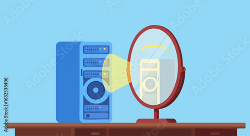 Modern Server Reflects Idealized Legacy Technology Halo