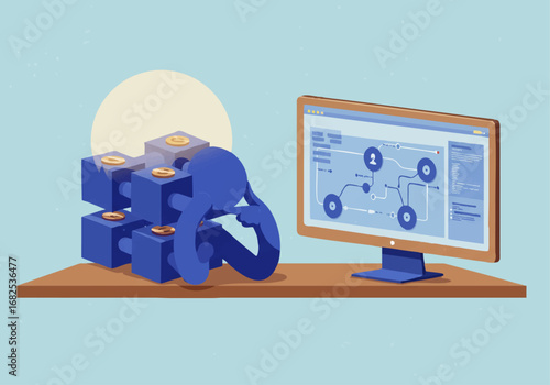 Strategic business data analysis facing financial challenges and decisions