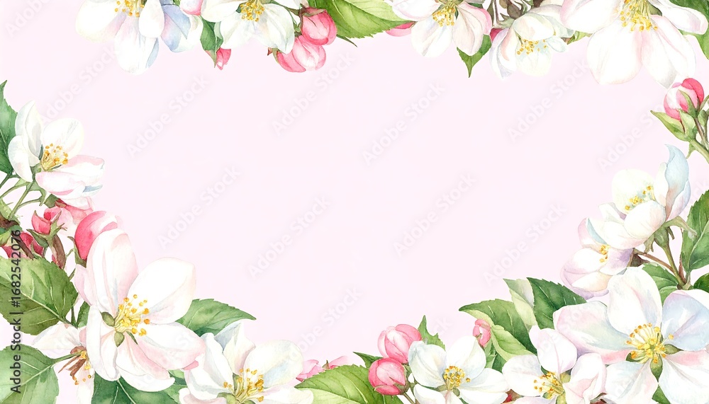 Naklejka premium Spring Floral Border Illustration
