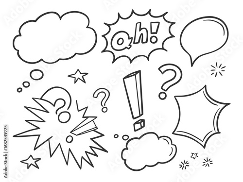 Hand Drawn Comic Book Speech Bubbles and Sound Effects Collection thought bubble explosion