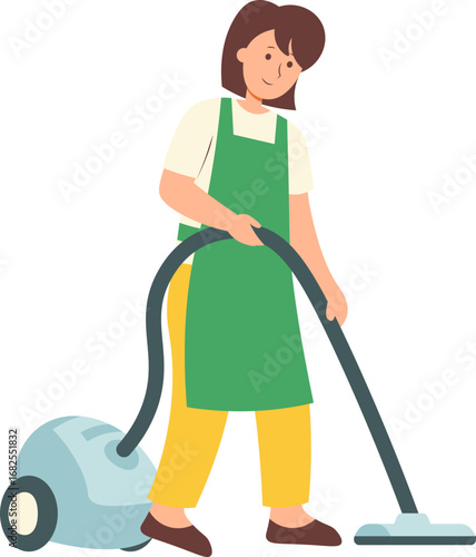 Woman with Vacuum Cleaner