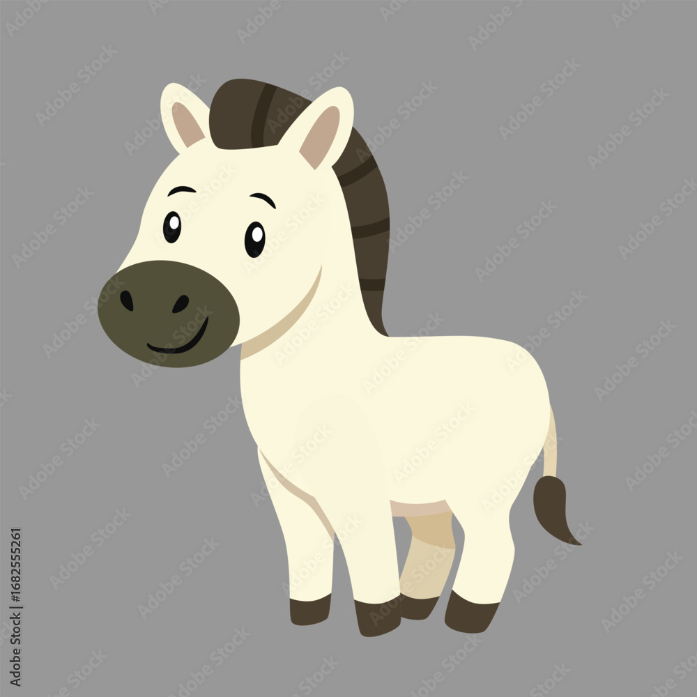 Obraz premium zebra without stripes with its legs closed