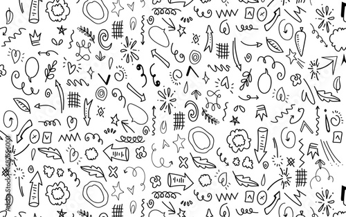 black doodles art collection.