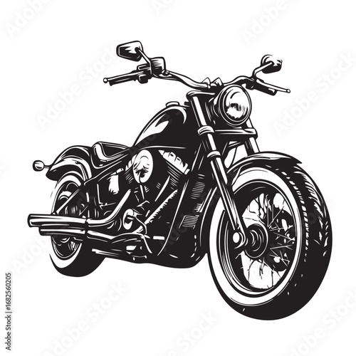 Vintage motorcycle silhouette vector illustration, classic bike design, retro motorbike, old-fashioned motorcycle, transport, vehicle, freedom, adventure, travel icon.