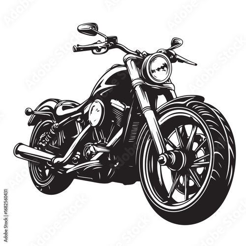 Vintage motorcycle silhouette vector illustration, classic bike design, retro motorbike, old-fashioned motorcycle, transport, vehicle, freedom, adventure, travel icon.