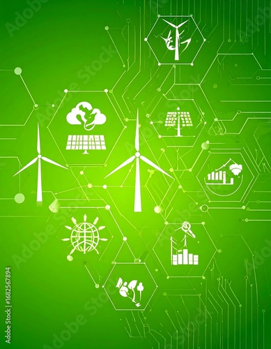 Green energy technology infographic