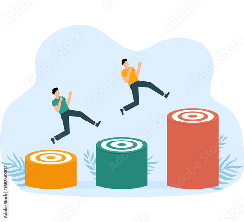 From small target to big target 2d vector concept
