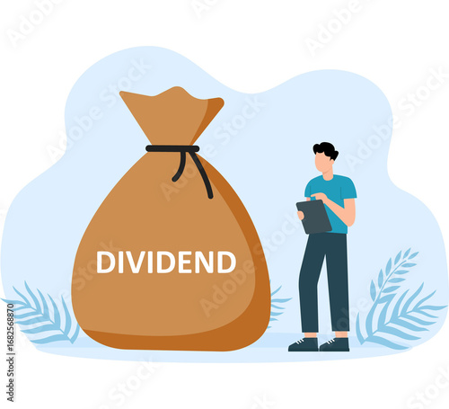 Dividend Stock investment return cartoon animation concept
