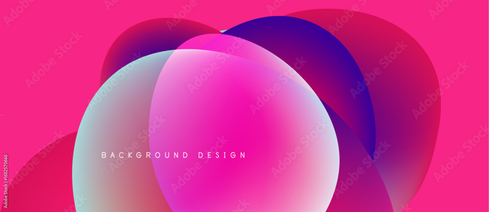 Obraz premium Abstract vibrant overlapping circles. Pink, purple, blue gradients create dynamic visual effect. Modern design element for backgrounds.