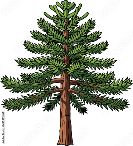 evergreen conifer a natures strong, resilient symbol of life, isolated on transparent background