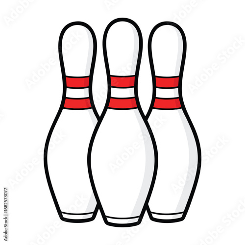 Bowling Pins Minimal Flat Style Vector