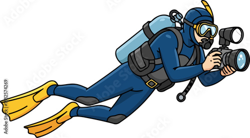 underwater photographers thrilling dive capturing oceans secrets, isolated on transparent background