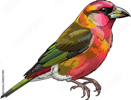 vibrant rosefinch a jewel of the avian world, exquisite details, natures masterpiece, isolated on transparent background