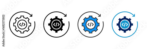 Auto Code Icon Set Multiple Style Collection