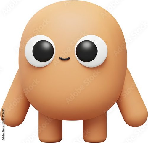 Cute orange figure character doll, Exploration illustration design for education and learning, png smile emoticon elements for children