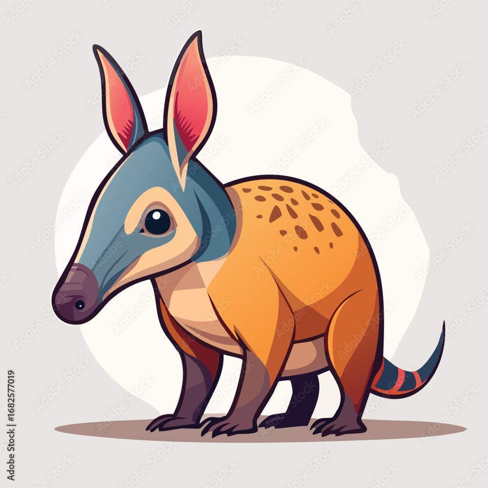 Fototapeta premium Aardvark Streamlined Vector Art with Flat Colors and Sharp Linework