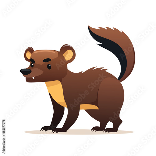 Wolverine Streamlined Vector Art with Flat Colors and Sharp Linework
