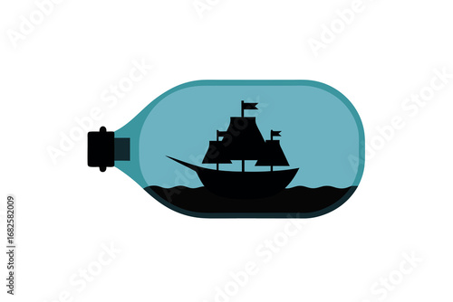 ship in the sea vector illustration