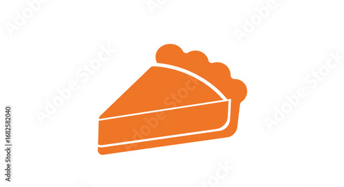 Orange Slice of Pie with Scalloped Crust.