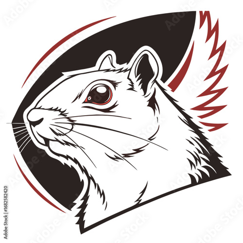 vector illustration of a squirrel sideview
