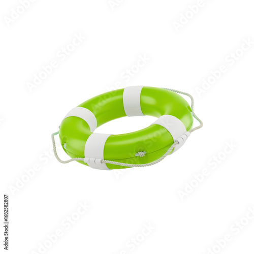 Life ring, green, medium - Transparent Background