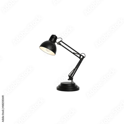 The black desk lamp is on a black background - Transparent Background