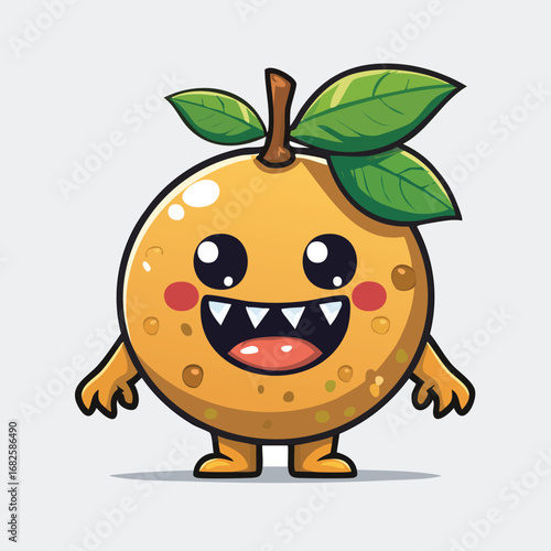 Longan Flat-Style Vector Illustration with Balanced Composition