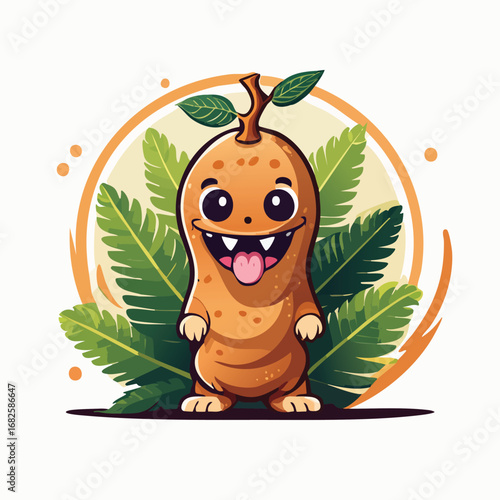 Tamarind Flat-Style Vector Illustration with Balanced Composition