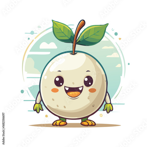 Jujube Flat-Style Vector Illustration with Balanced Composition