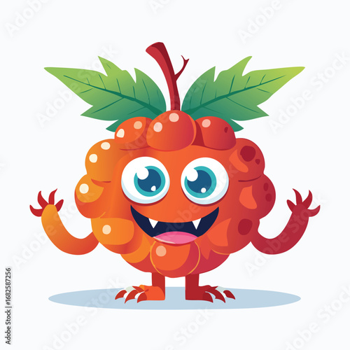 Rowanberry Flat-Style Vector Illustration with Balanced Composition