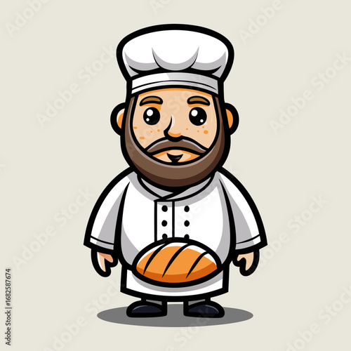 Creative Arabian bread chef logo design with pita bread outline in chef hat, modern bakery emblem for restaurants and branding