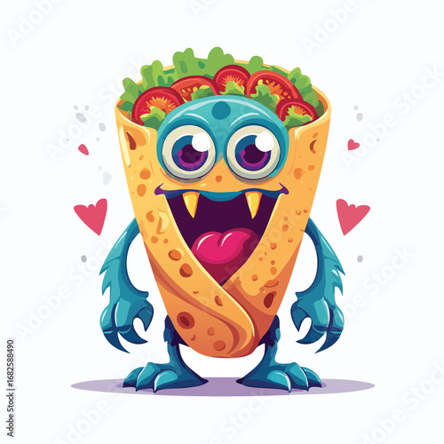 Tortilla Flat Illustration Featuring Clean Shapes and Bold Outlines