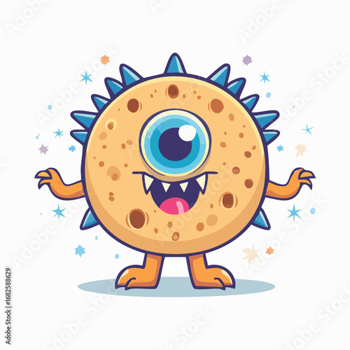 Flatbread Flat Illustration Featuring Clean Shapes and Bold Outlines