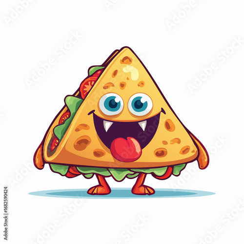 Chicken Quesadilla Flat Illustration Featuring Clean Shapes and Bold Outlines