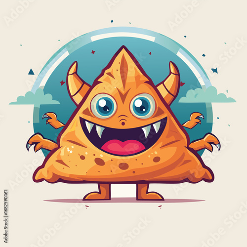Samosas Flat Illustration Featuring Clean Shapes and Bold Outlines