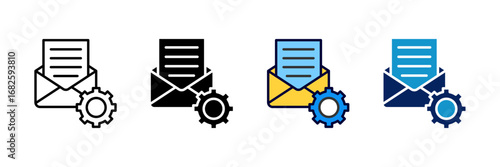 Email Support Icon Set Multiple Style Collection